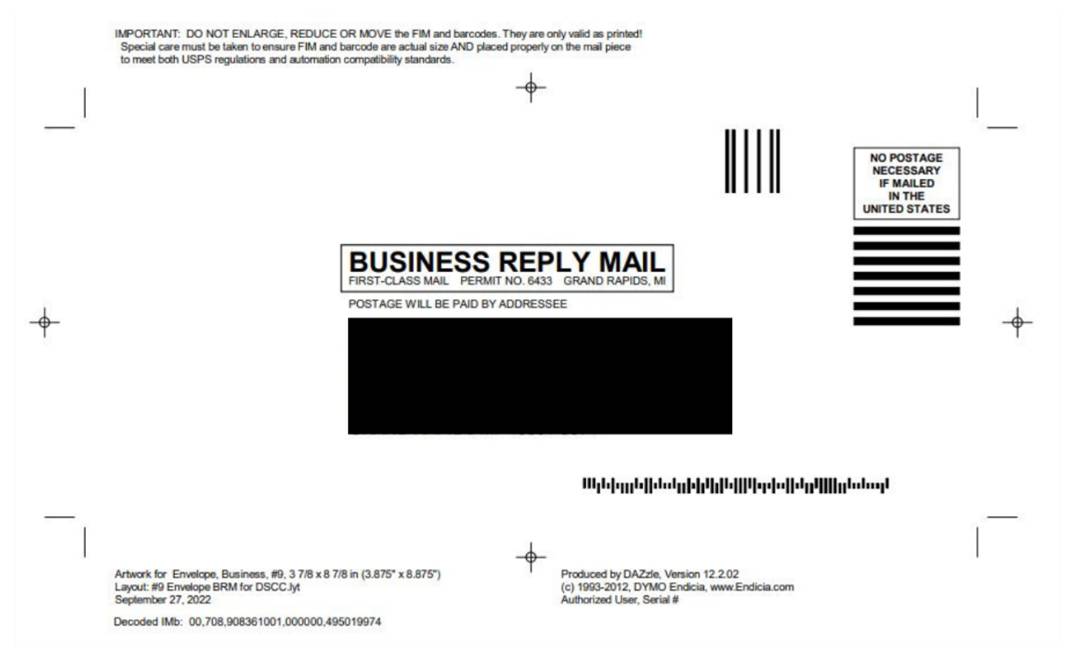 Business Reply Mail Envelope